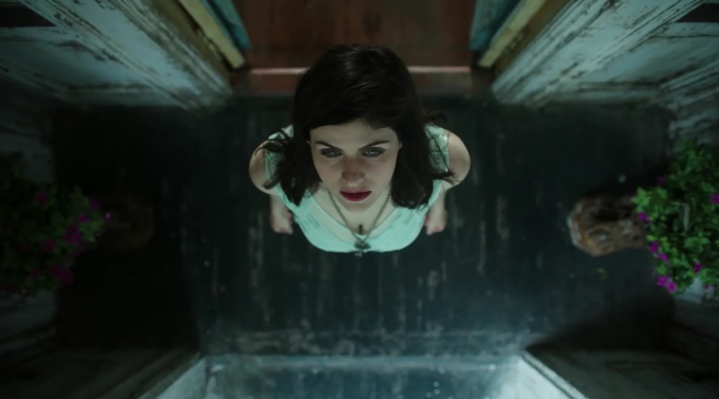 Alexandra Daddario looking up in "Mayfair Witches".